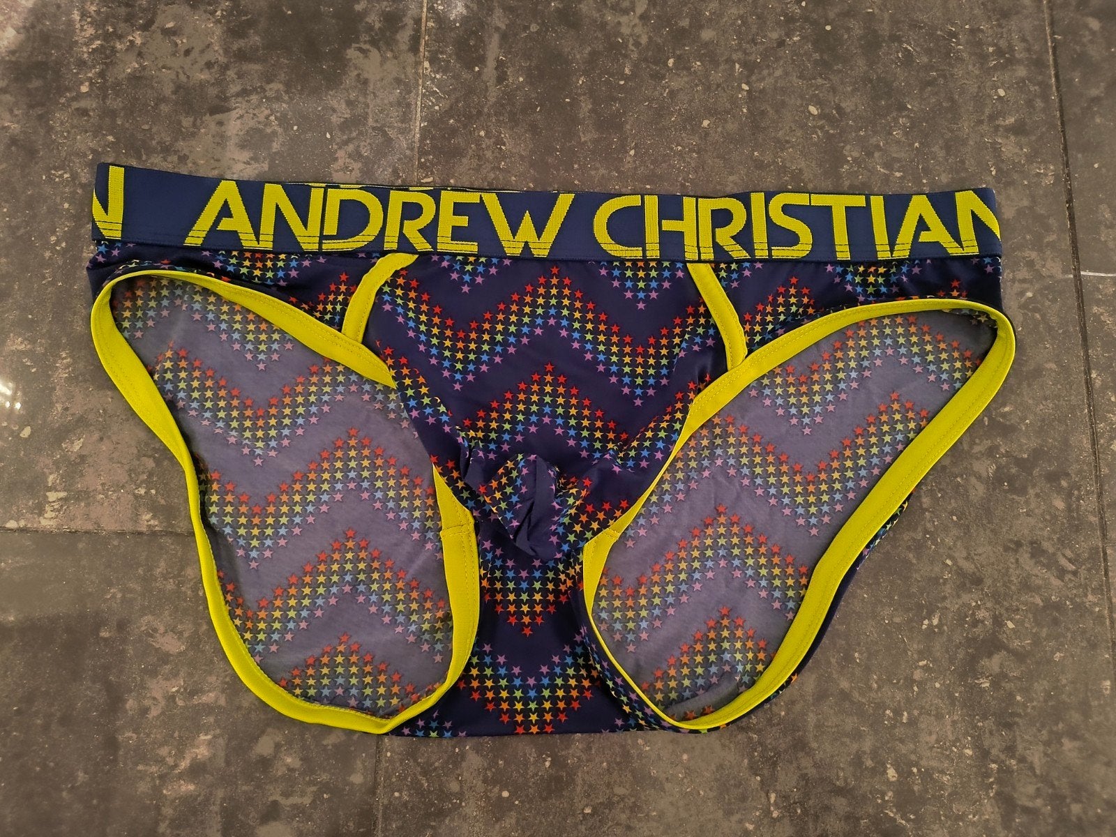 Maat L | Andrew Christian Blauwe Pride Heren Slip Ondergoed, Kleding | Heren, Verzenden, Blauw, Andrew Christian, Slip