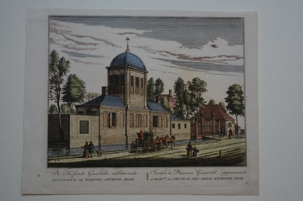 AMSTERDAM GEUZENVELD HOFSTEDE RADEMAKER SCHENK 1727 E72, Antiek en Kunst, Kunst | Etsen en Gravures, Verzenden, Stadsgezicht, 19 cm