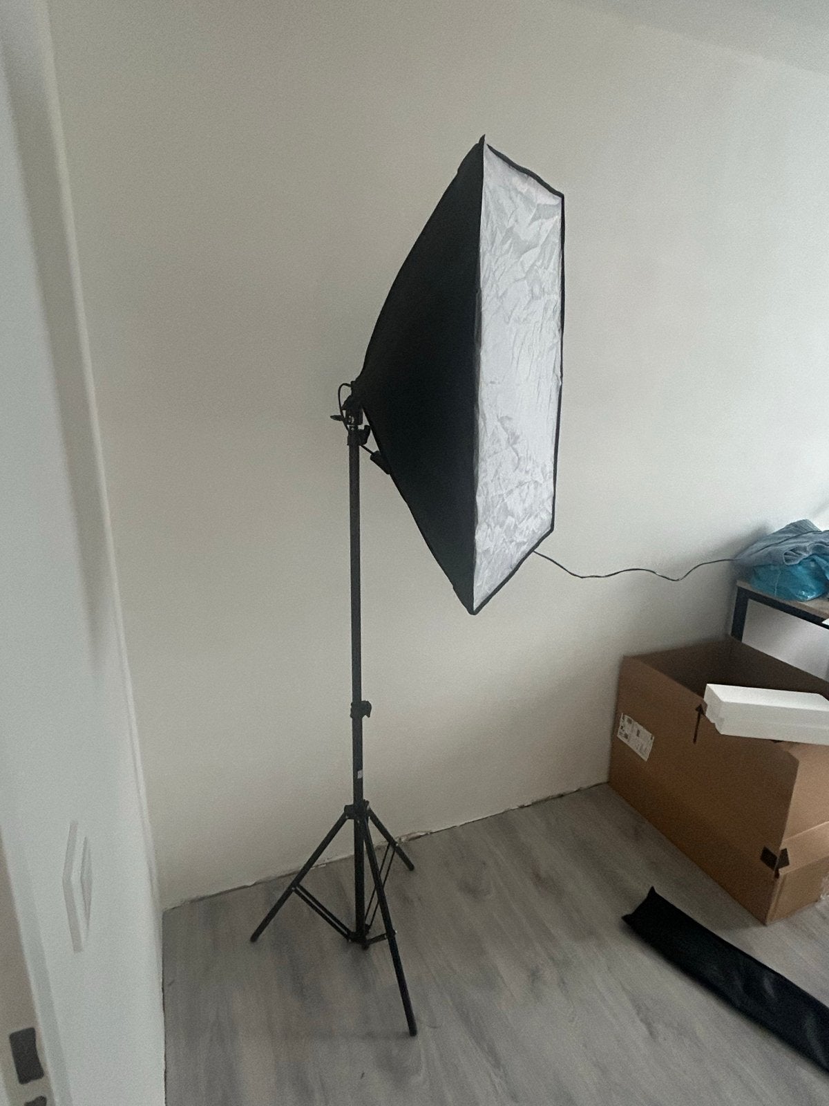 Studiolampen set (2x) met softboxen en statieven, Ophalen of Verzenden, Zo goed als nieuw, Inclusief lampen, Overige merken