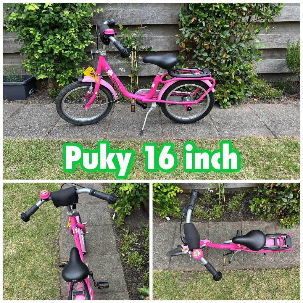 Puky 16 inch kinderfiets roze, Ophalen, Terugtraprem, Puky, 16 tot 20 inch