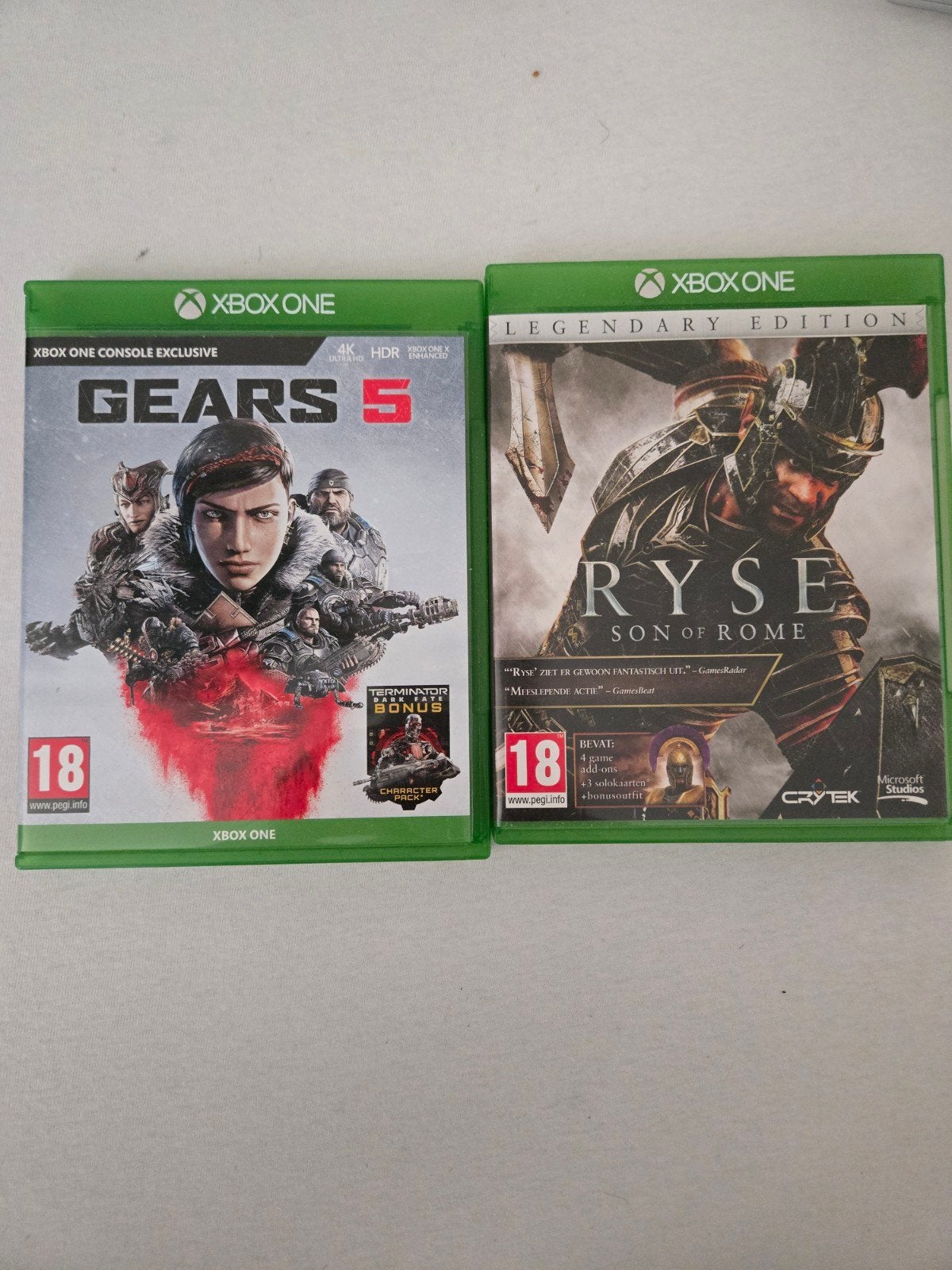 2 Xbox One spellen: Gears 5 en Ryse: Son of Rome, Spelcomputers en Games, Games | Xbox One, Ophalen, Vanaf 18 jaar, Shooter, 1 speler