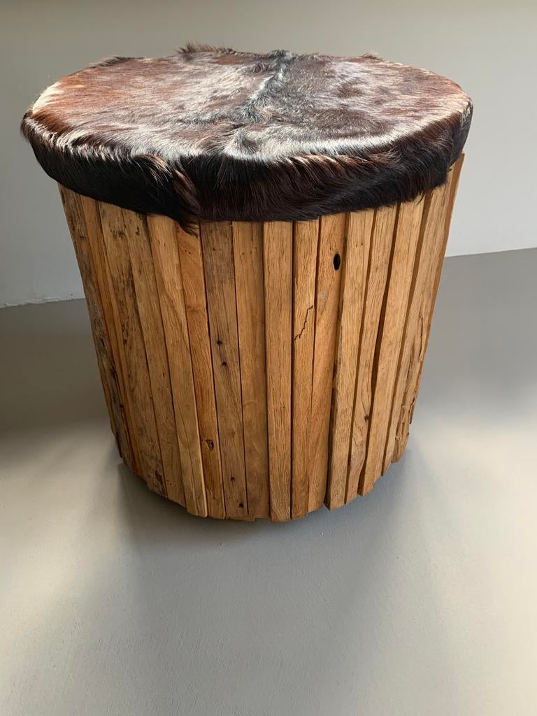 Teak houten tafel/kruk/opberger., Huis en Inrichting, Krukjes, Ophalen, Zo goed als nieuw, Hout