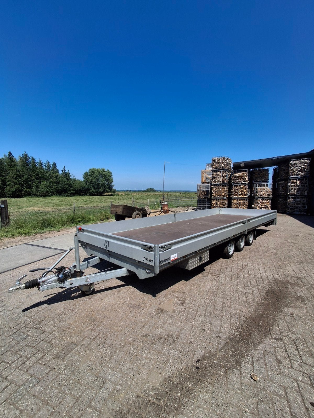 Henra Aanhanger 703x248cm, 3-asser met extra's, Ophalen, Gebruikt