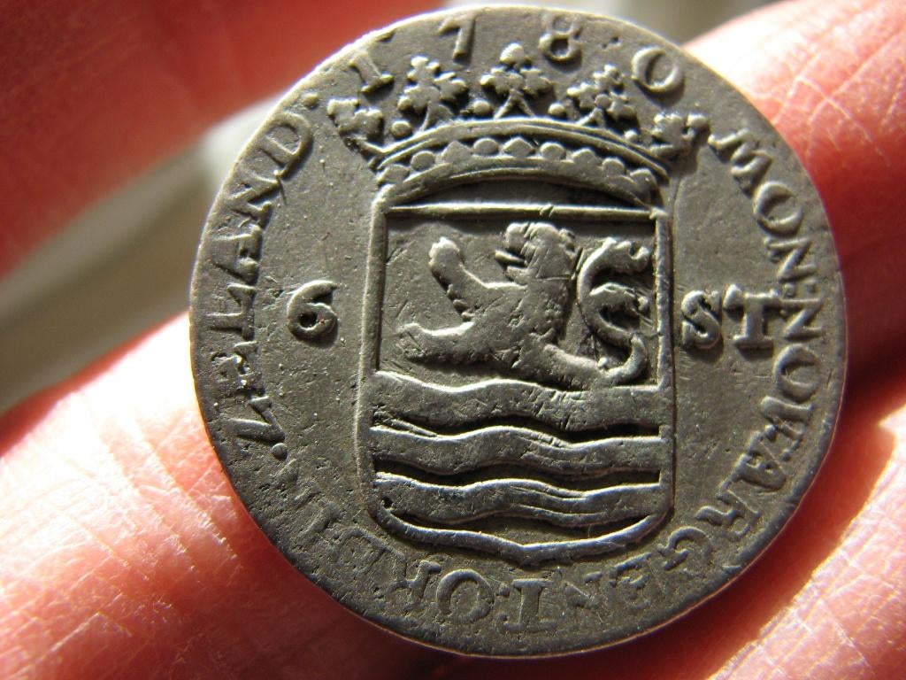 Zilveren scheepjes schelling Zeeland 1780, Vóór koninkrijk, Zilver, Losse munt, Overige waardes