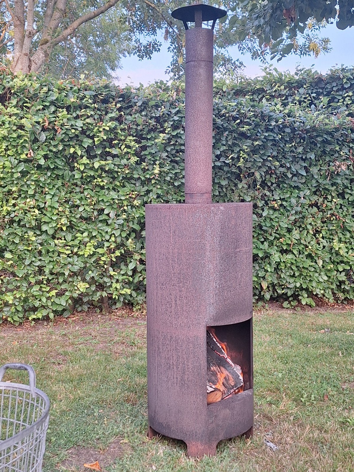 Buitenkachel 150 cm hoog - Cortenstaal, Ophalen, Gebruikt