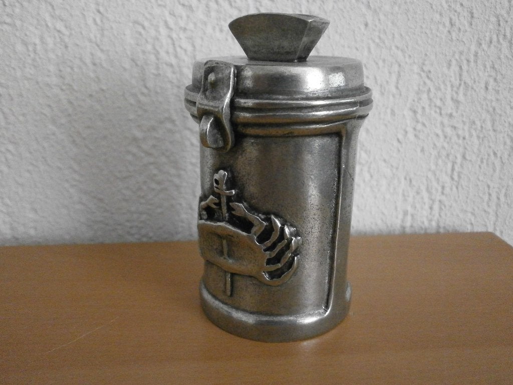 Tinnen miniatuur collectebusje KWF Kankerbestrijding 40 jaar, Ophalen of Verzenden, Nieuw, Metaal of Blik, Overige thema's