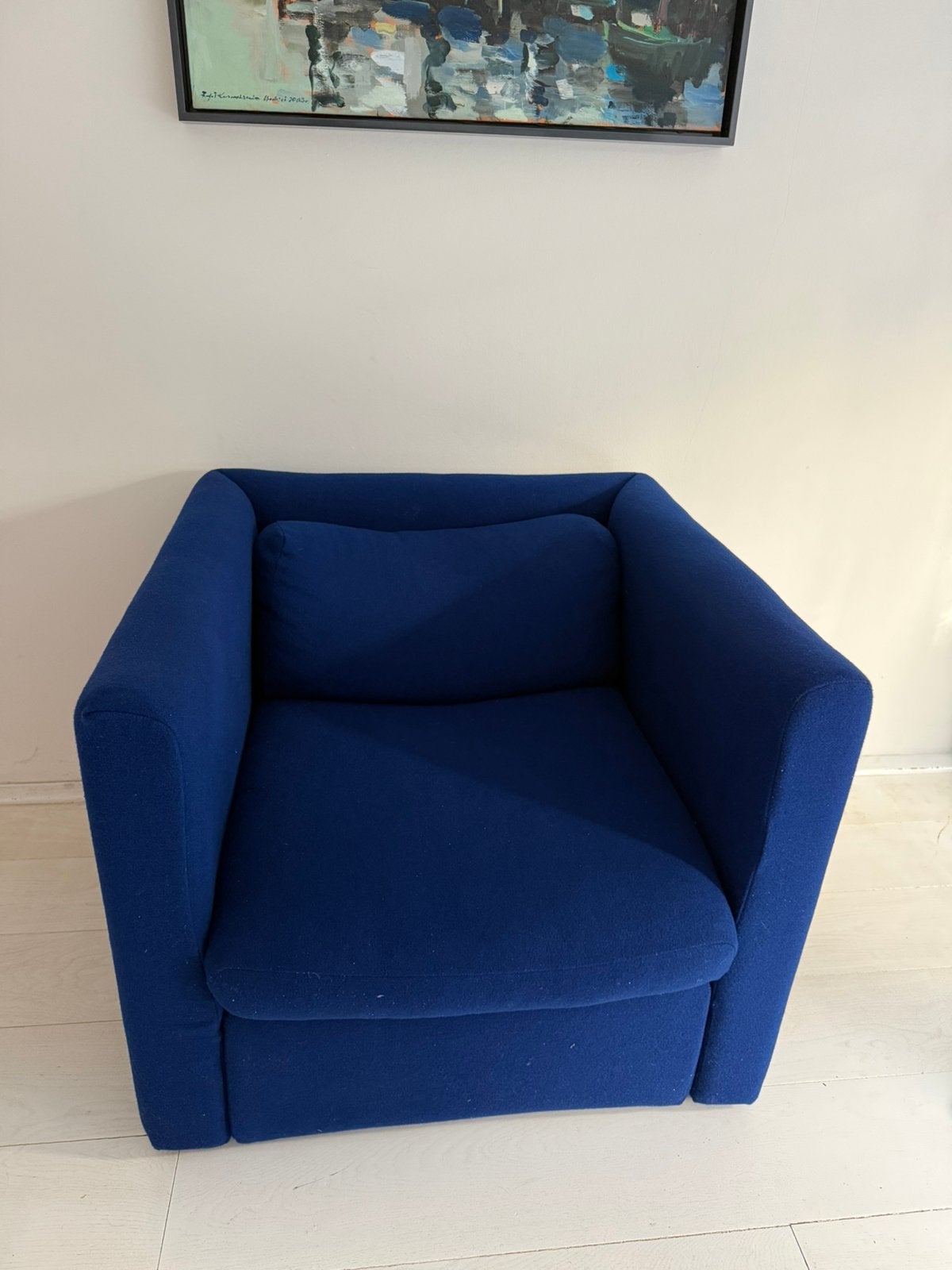 HAY Hackney Fauteuil Kobaltblauw Wol, Ophalen of Verzenden, Gebruikt, Stof, 75 tot 100 cm