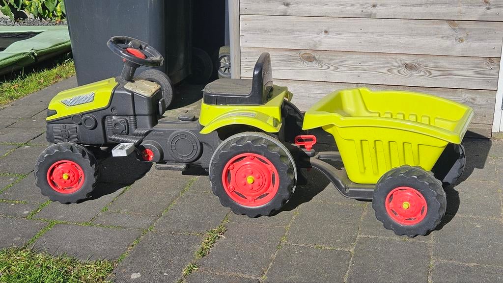 Trapauto tractor met aanhanger, Ophalen, Gebruikt, Trapvoertuig