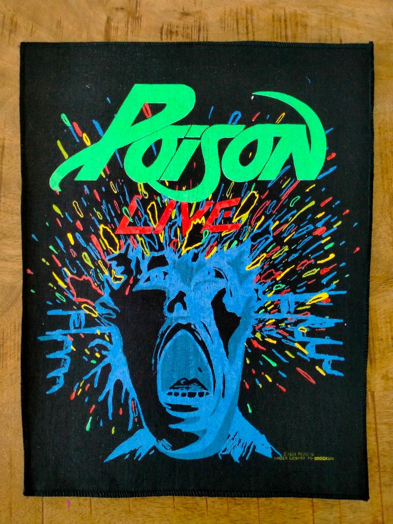 Poison Live vintage metal hardrock backpatch back patch, Verzenden, Zo goed als nieuw, Kleding