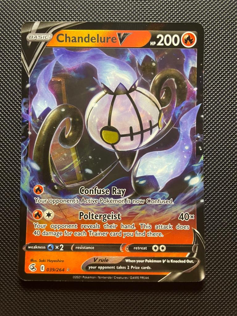Chandelure V 039/264 Ultra Rare Fusion Strike Packfresh, Ophalen of Verzenden, Zo goed als nieuw