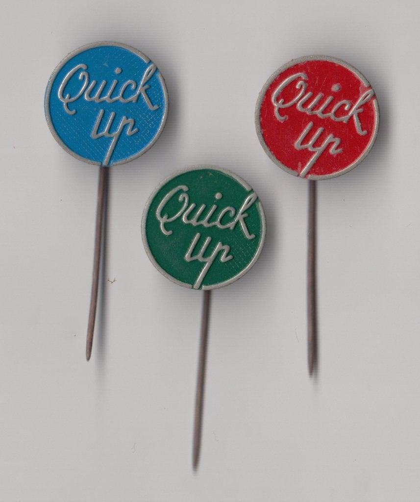 Quick up Frisdrank speldjes, Gebruikt, Niet vindbaar, Niet vindbaar, Speldje of Pin