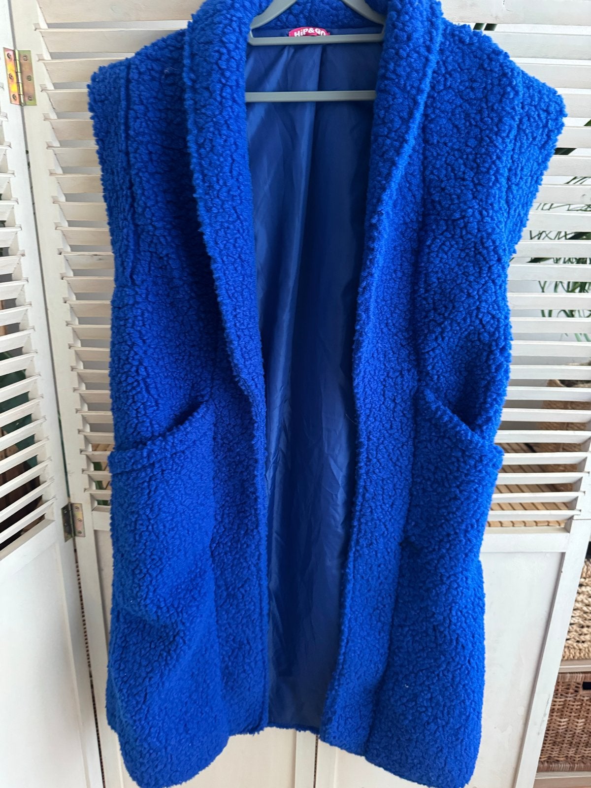 Hip & Go Blauw Teddy Gilet - Maat M, Kleding | Dames, Ophalen of Verzenden, Zo goed als nieuw, Maat 38/40 (M), Blauw