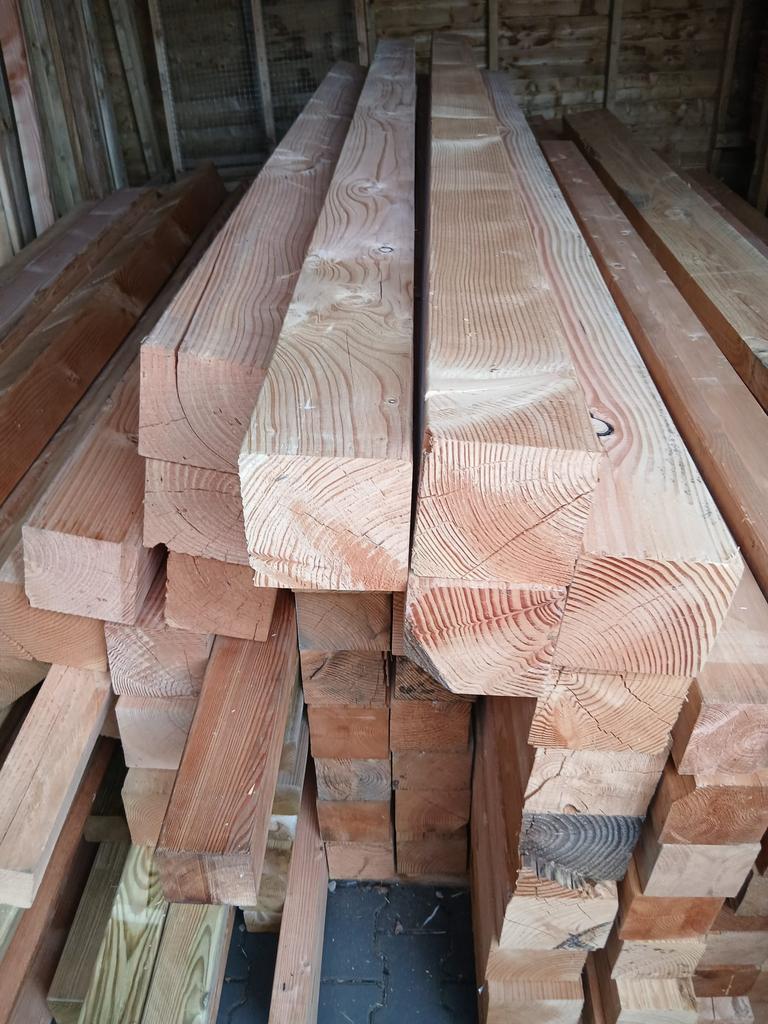 Douglas palen B keus 15 x 15, Tuin en Terras, Palen, Balken en Planken, Ophalen, Nieuw, 250 cm of meer, Palen