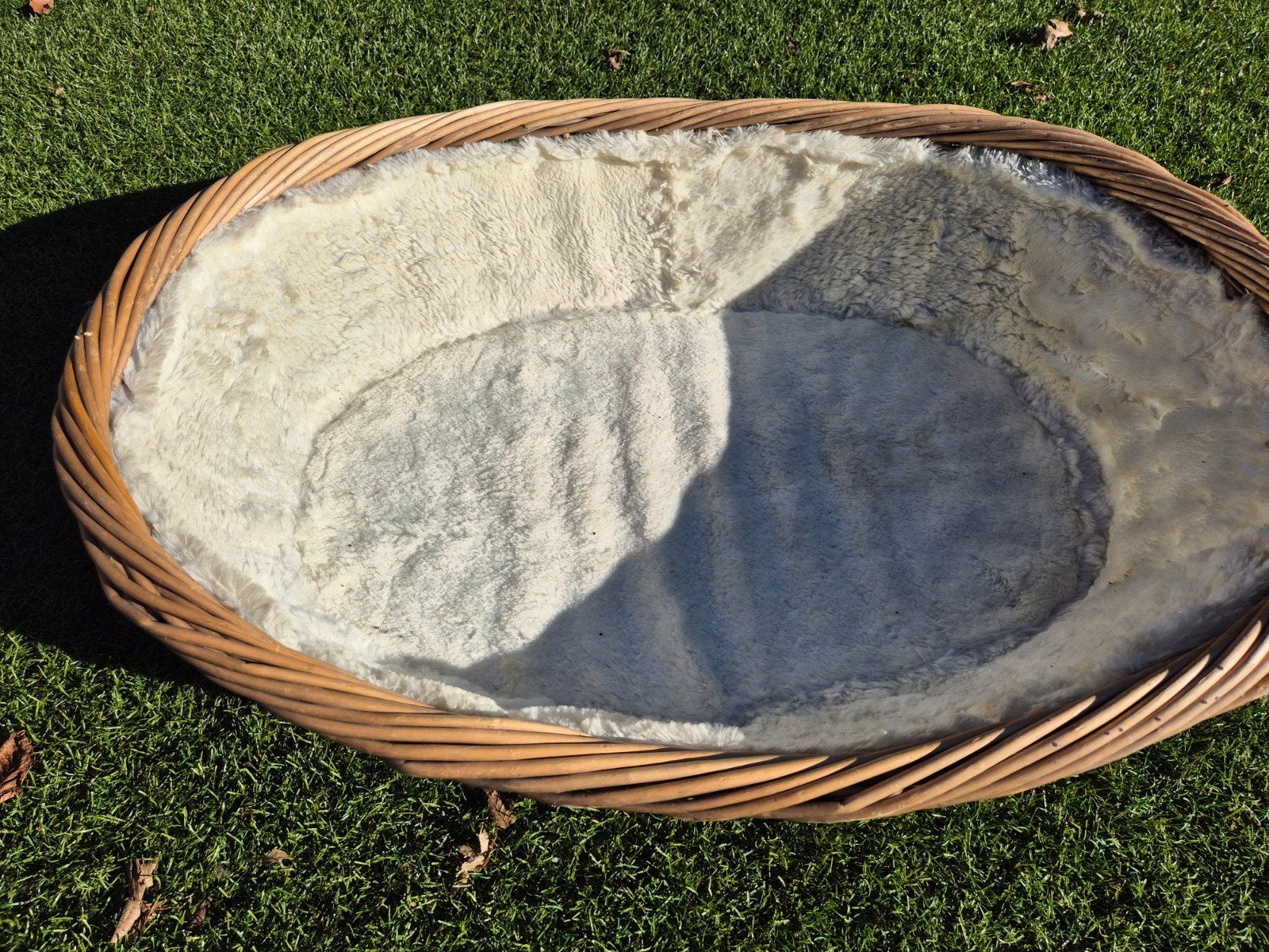 Hondenmand riet/stof 80x60x20, Ophalen, Zo goed als nieuw, Riet