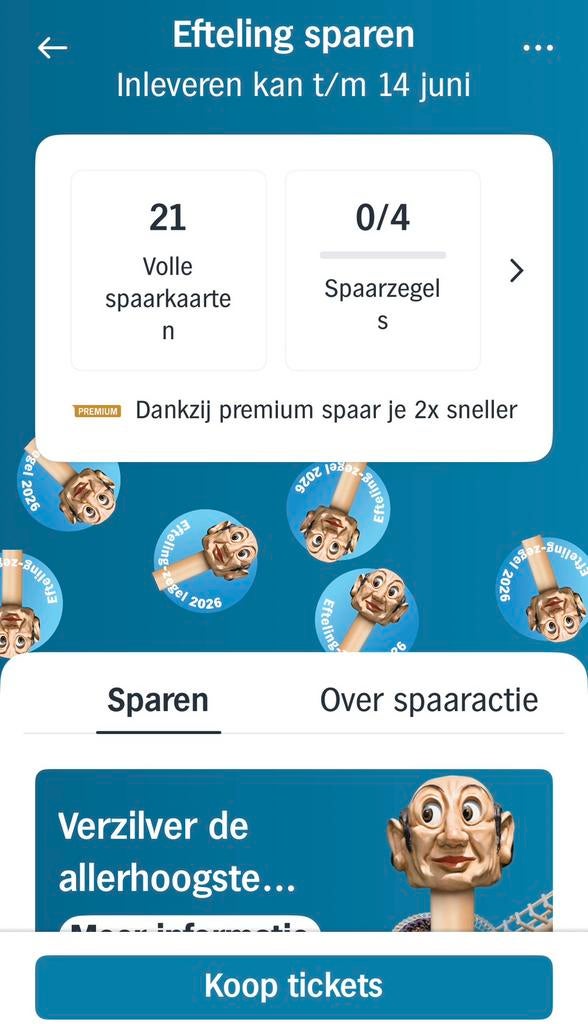 Efteling korting Albert Heijn, Tickets en Kaartjes, Drie personen of meer, Kortingskaart