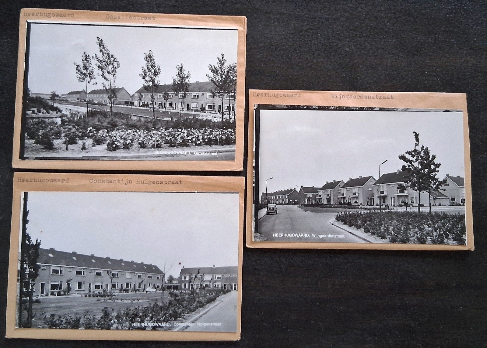 Heerhugowaard, 3 x glasplaat JosPe., Ophalen of Verzenden, 1960 tot 1980, Ongelopen, Noord-Holland