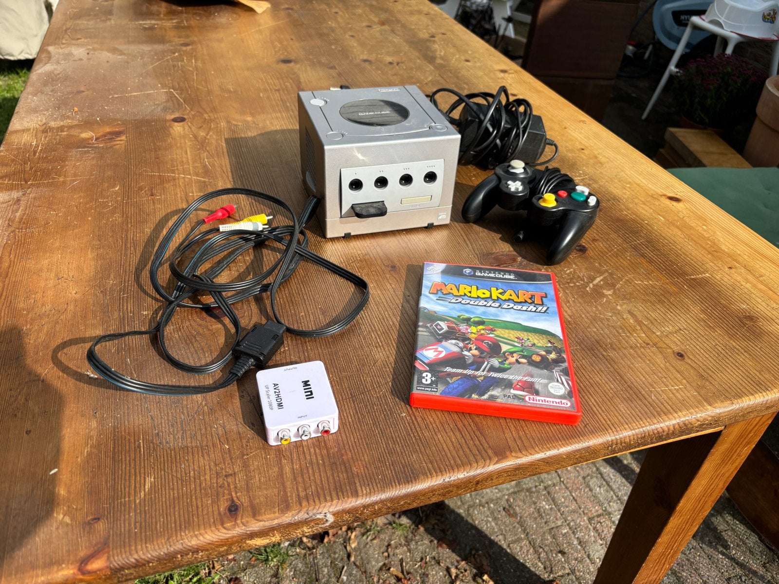 Nintendo GameCube met Mario Kart: Double Dash!!, Spelcomputers en Games, Ophalen of Verzenden, Gebruikt, Met 1 controller