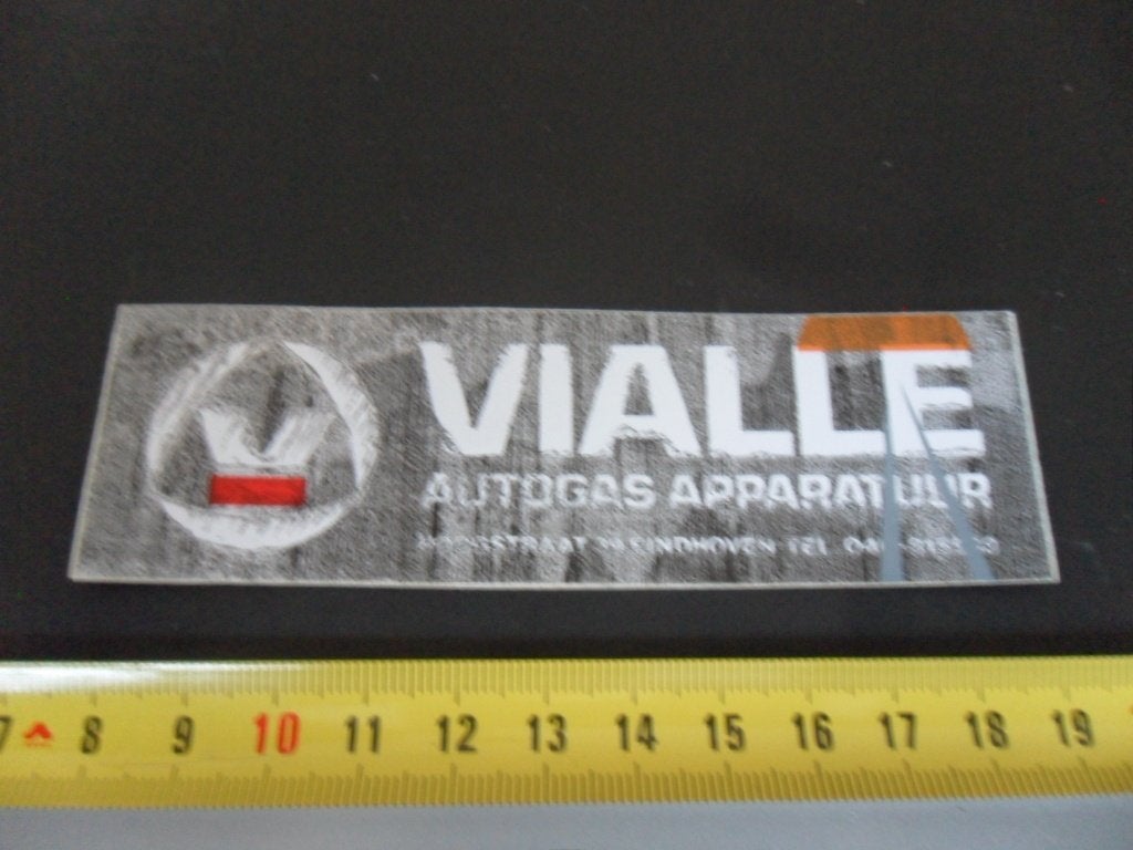 sticker EHV VIALLE autogas aooaratuur Hoogstraat 39   AX196, Ophalen of Verzenden, Zo goed als nieuw