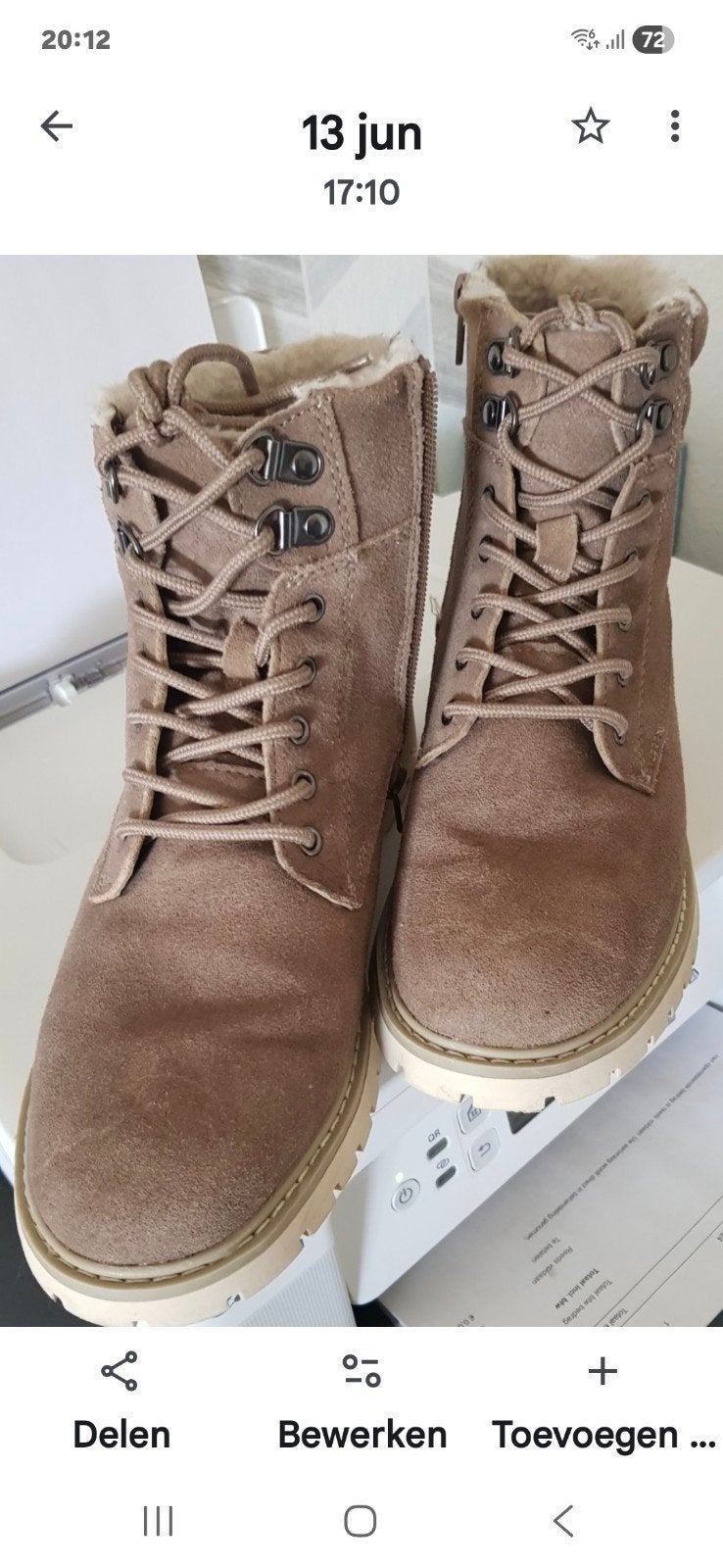 Winterboots gevoerd, Ophalen, Beige, Sneakers of Gympen, Zo goed als nieuw