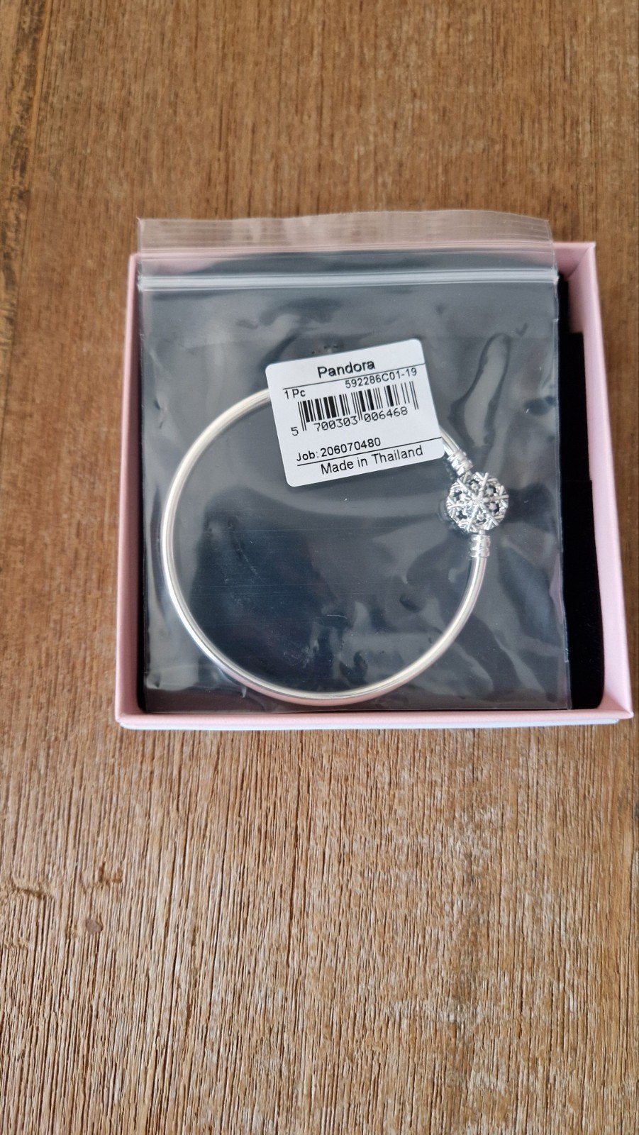 Pandora Moments Sparkling Snowflake Clasp Bangle 19cm Nieuw, Ophalen of Verzenden, Nieuw, Zilver, Zilver