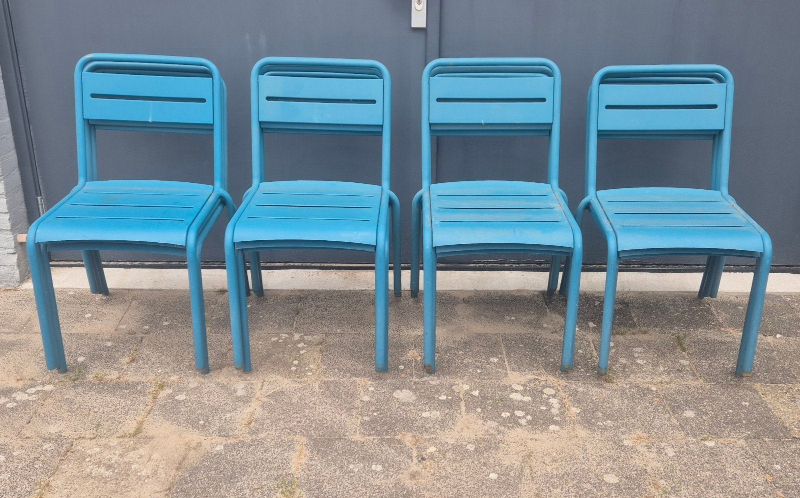 Originele EMU Star design tuinstoelen blauw, Ophalen, Gebruikt, N.v.t, Metaal