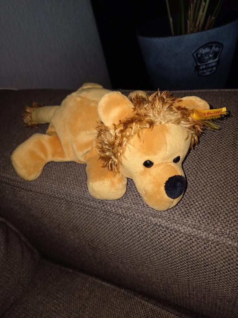 Steiff, knopf im ohr, cosy friends lowe lion, fluffy beanie., Overige merken, Wasbaar, Ophalen of Verzenden, Zo goed als nieuw