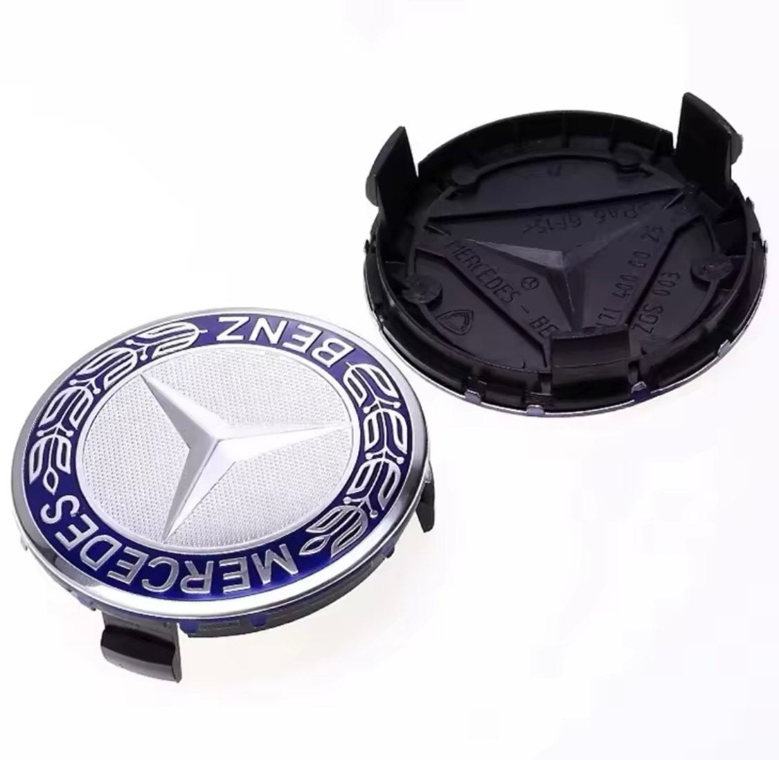 Set naafdoppen 75 mm Mercedes (4 stuks) nieuw blauw, Verzenden