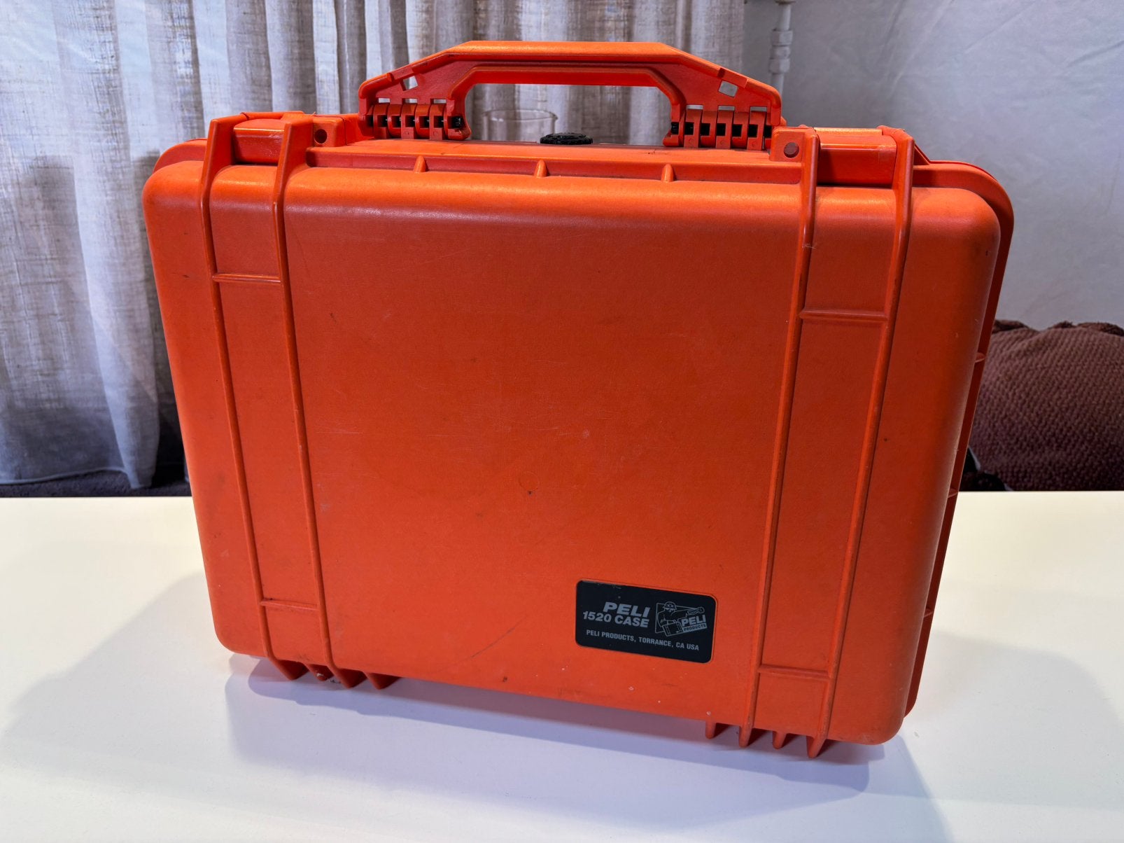 Peli 1520 Protector Case oranje + foam waterdicht, Gebruikt, Koffer, Oranje, Ophalen of Verzenden