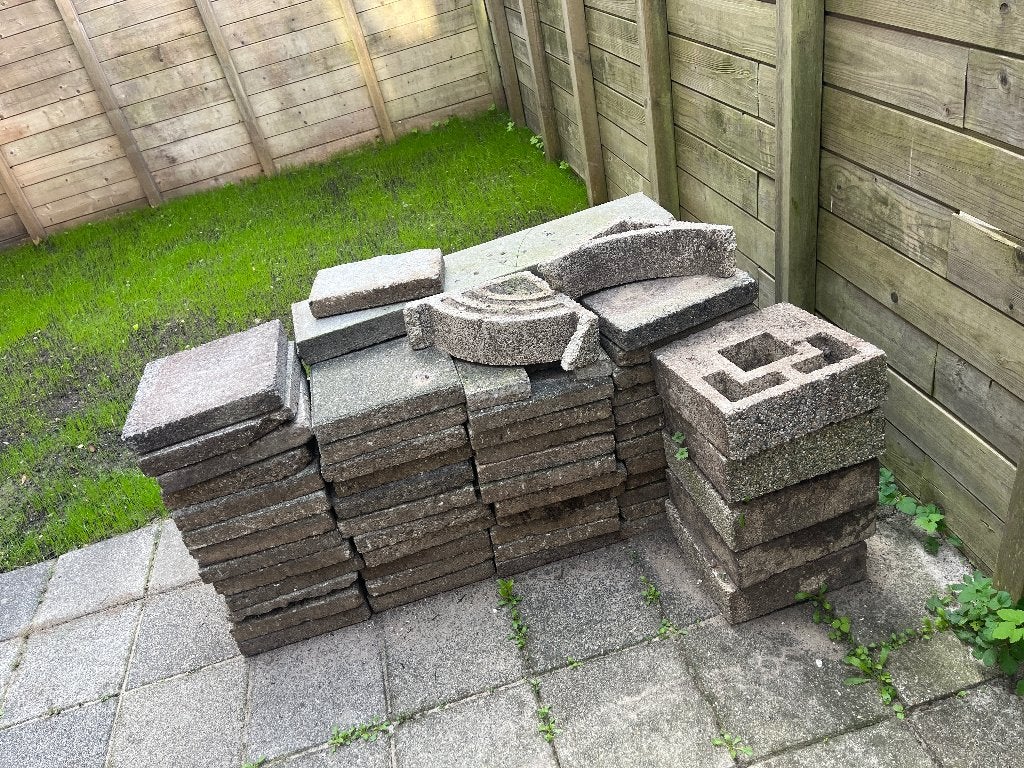 Tegels gratis, Ophalen, Gebruikt, 10 m² of meer, Beton