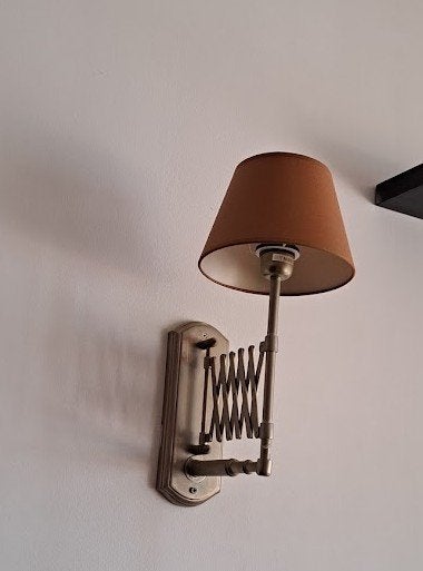 3x Uitschuifbare wandlamp met stoffen kap, Huis en Inrichting, Ophalen, Gebruikt, Bruin, Metaal