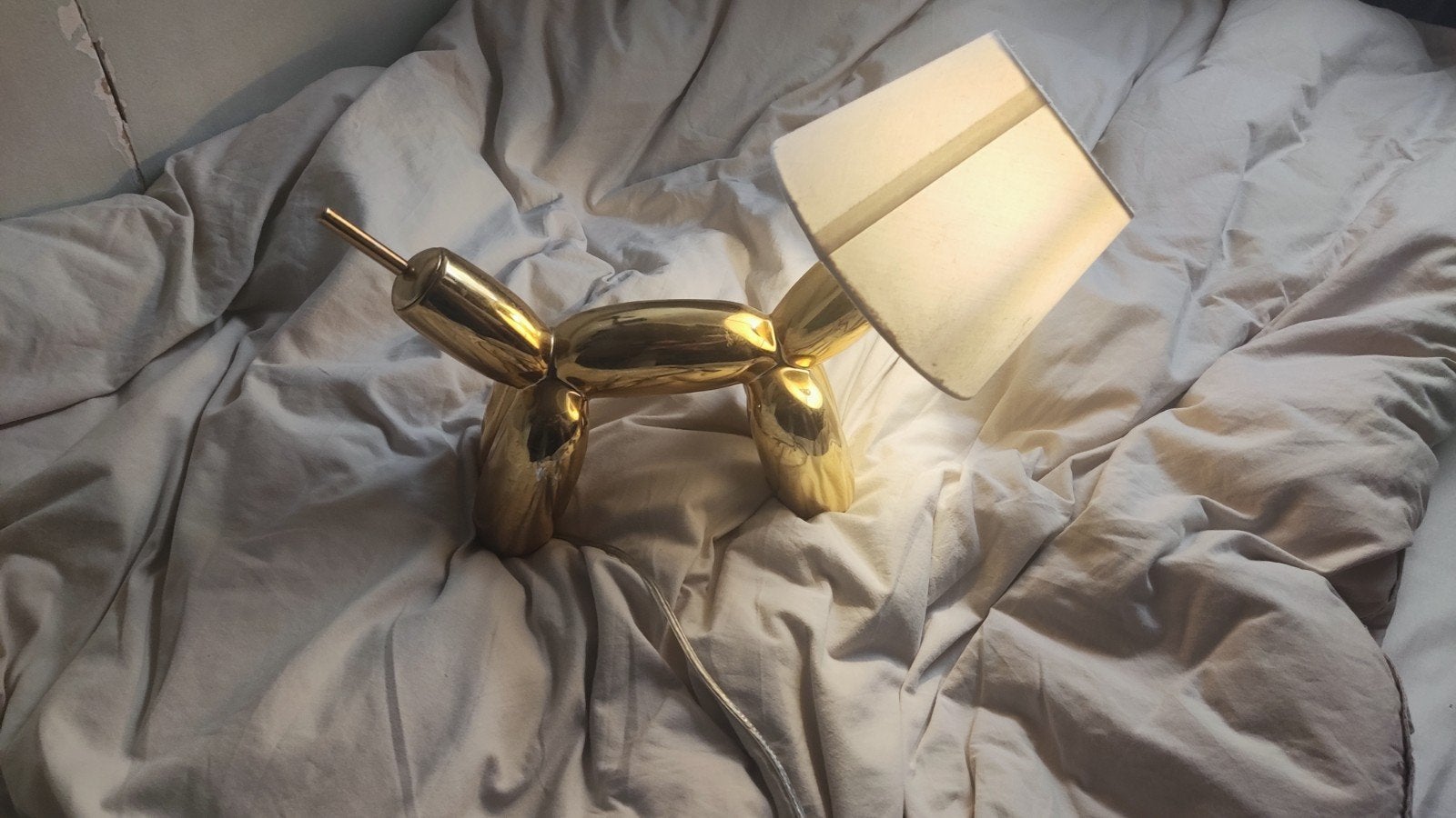 Gouden Ballon Hond Lamp - Uniek Design, Ophalen of Verzenden, Gebruikt, Modern, Speels, Decoratief