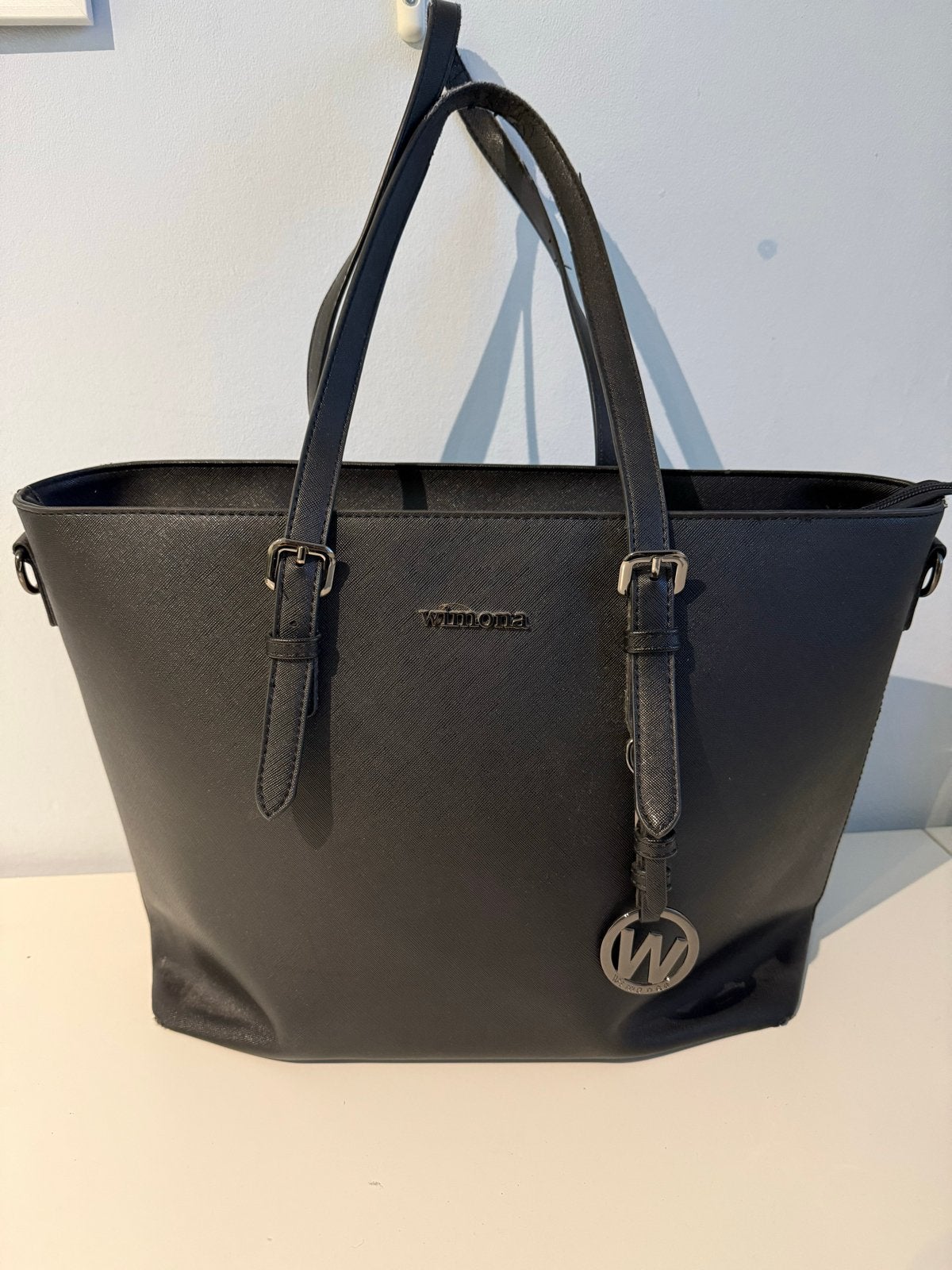 Zwarte Wimona Shopper/Handtas - Veel Gebruikt, Ophalen of Verzenden, Gebruikt, Zwart, Shopper