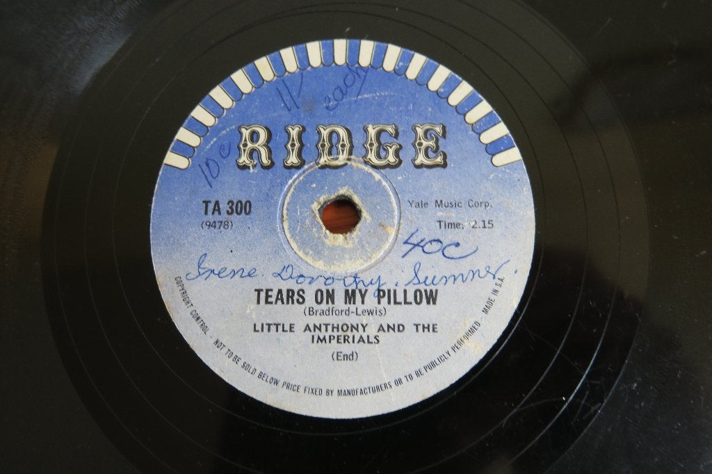 Little Anthony Tears on my Pillow 78rpm 78 toeren schellak, Gebruikt, 10 inch, Pop, Ophalen of Verzenden