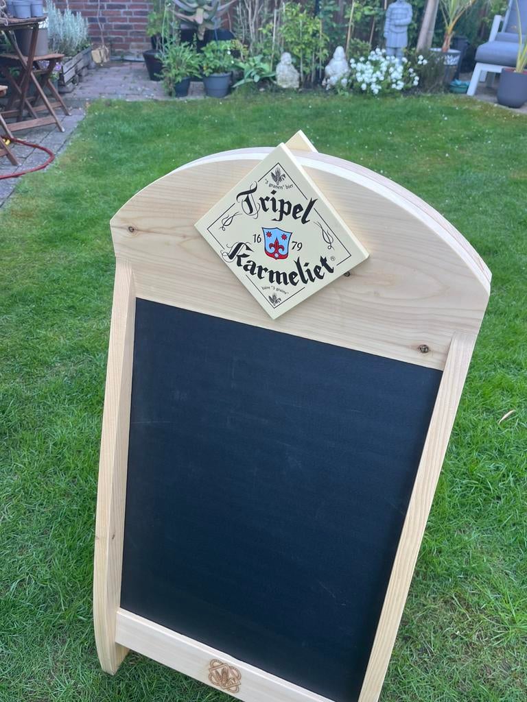 Tripel Karmeliet . Reclame bord groot bier. Staand, Verzamelen, Biermerken, Ophalen of Verzenden, Zo goed als nieuw, Reclamebord, Plaat of Schild