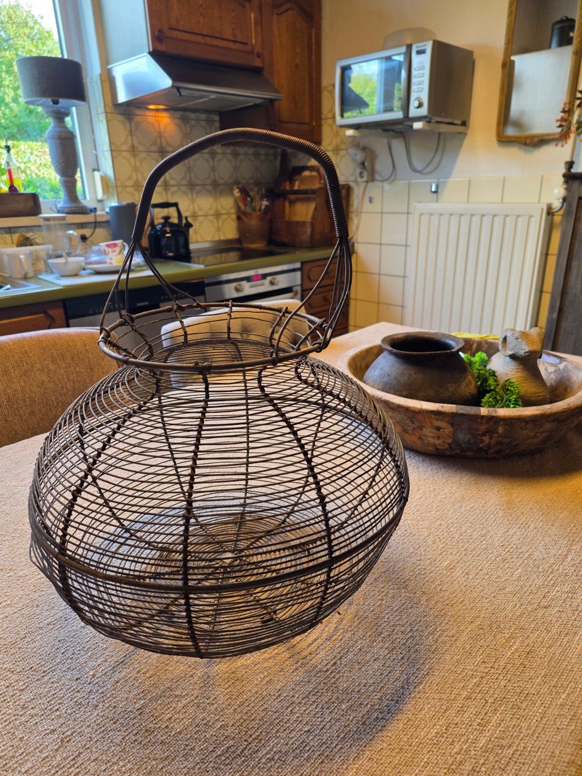 XL brocante eiermand / draadmand, Huis en Inrichting, Ophalen of Verzenden, Zo goed als nieuw