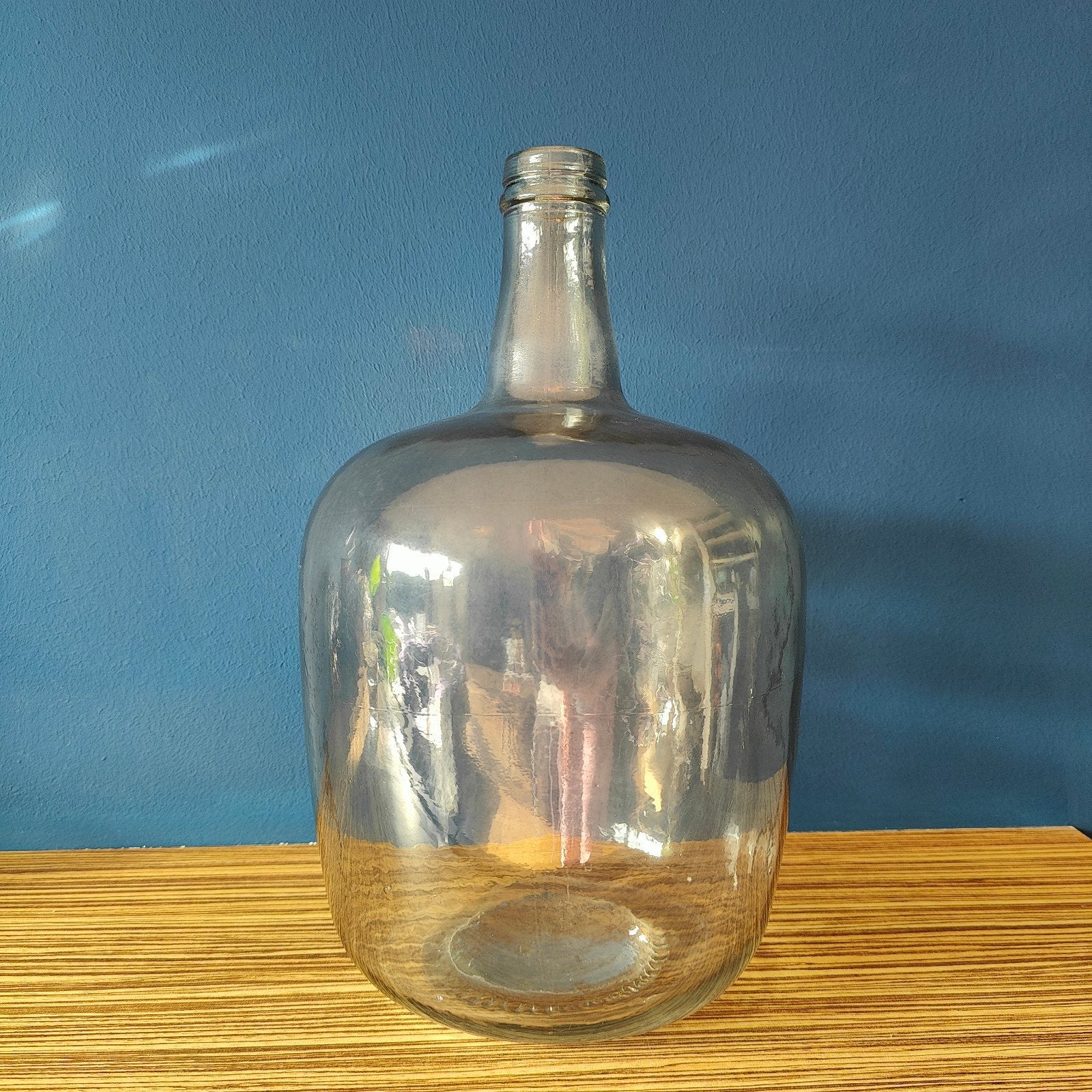 Oude Franse gistfles ballonfles buikfles vaas Dame Jeanne, Gebruikt, Ophalen of Verzenden, Glas, 37 cm
