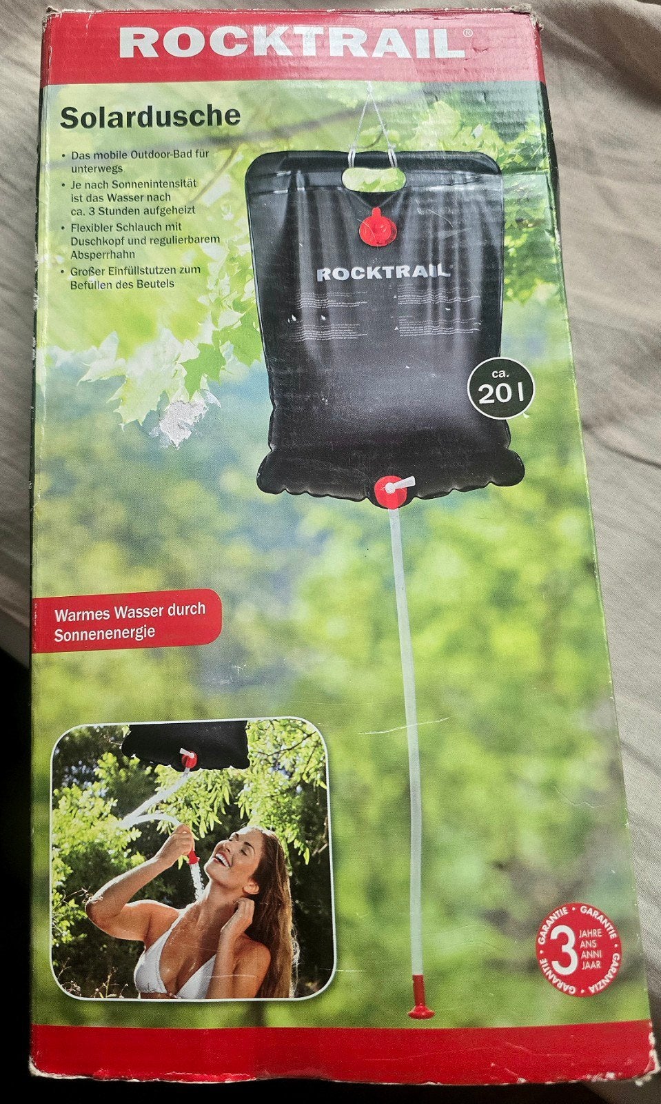 Solardouche nieuw 20l inhoud, Caravans en Kamperen, Kampeeraccessoires, Ophalen of Verzenden, Nieuw
