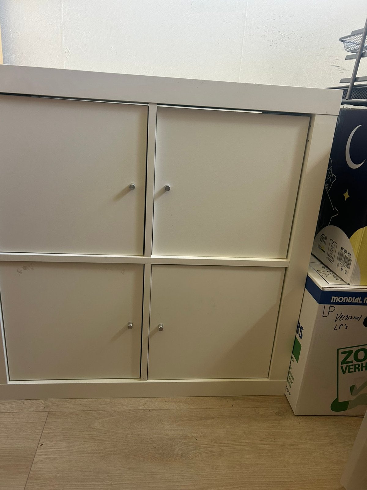 Kallax vakkenkast met deurtjes en lades - wit, Ophalen, Gebruikt
