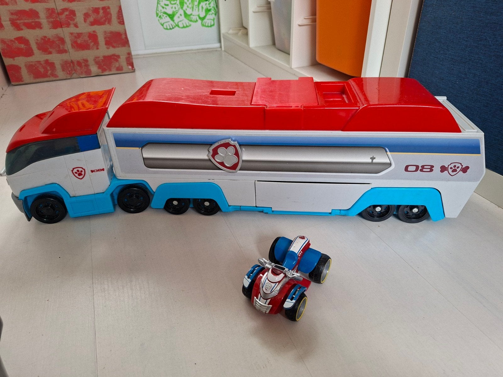 Paw Patrol Patroller Truck met voertuig, Kinderen en Baby's, Speelgoed | Speelgoedvoertuigen, Ophalen of Verzenden, Gebruikt