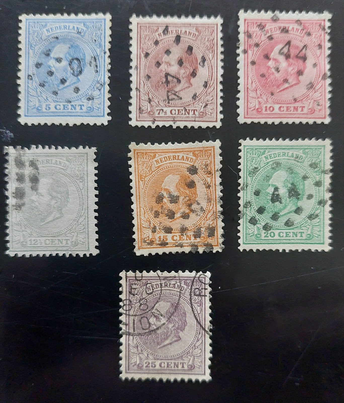 Koning Willem III 1872-1888 gebruikt., Postzegels en Munten, Ophalen of Verzenden, T/m 1940, Gestempeld