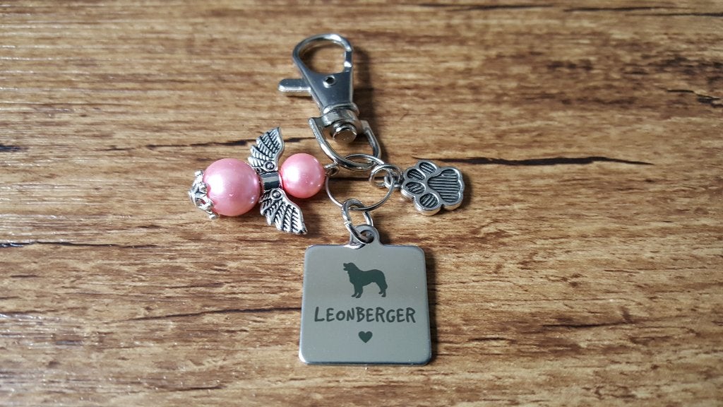 (Tas/Sleutel) Hanger Leonberger RVS met beschermengeltje, Verzenden, Nieuw, Hanger