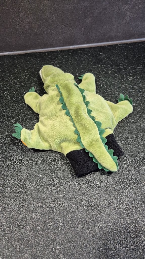 Handpop Krokodil, Beleduc, 26 cm. 6B14, Tweedehands verkoop, Tweedehands verkoop, Gebruikt, Overige typen
