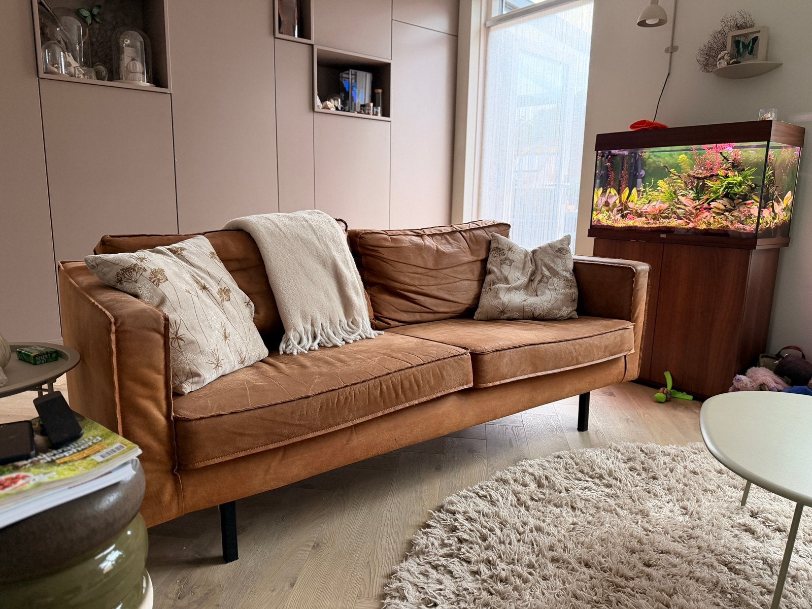 Leren bank van Trendhopper., Ophalen, Zo goed als nieuw, 75 tot 100 cm, 200 tot 250 cm