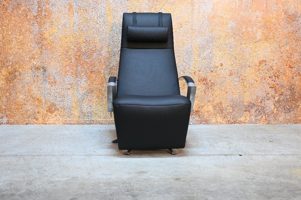 Refurbished zwarte leren Jori Brainbuilder relaxfauteuil, Jori, 75 tot 100 cm, Ophalen of Verzenden, Jori