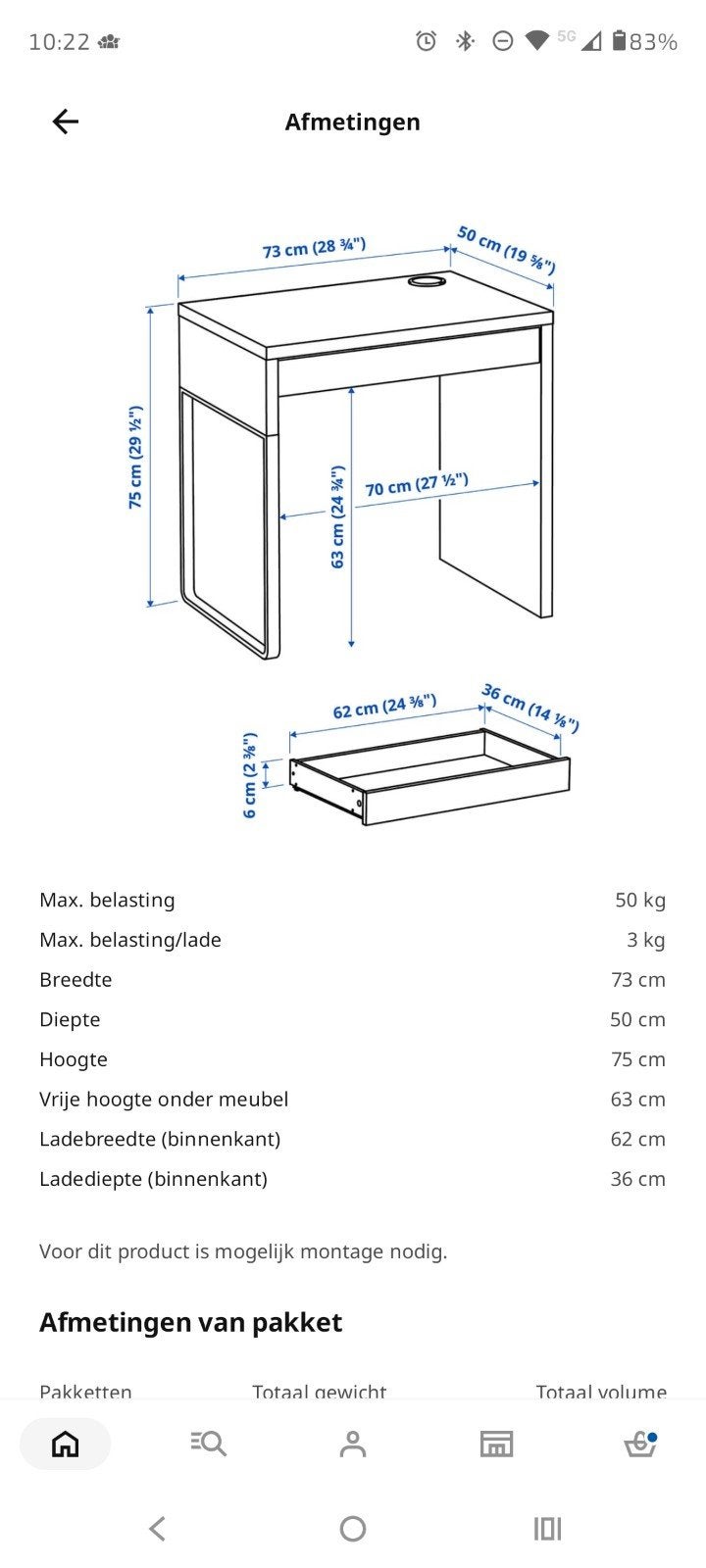 IKEA Micke bureau wit - Compact en functioneel, Ophalen, Met lades, Gebruikt, IKEA