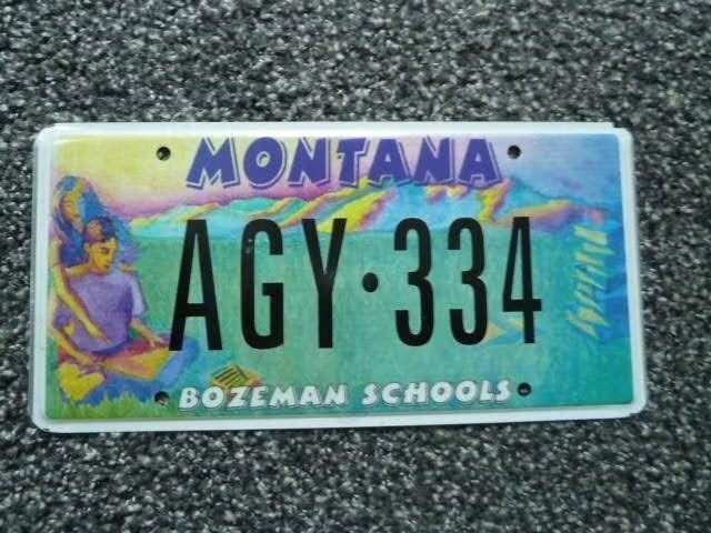 Kentekenplaat licenseplate Montana Bozeman Schools USA, Verzenden, Gebruikt, Auto's