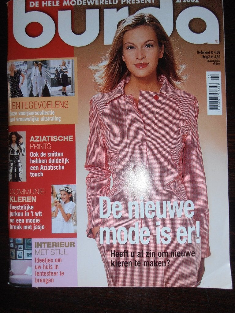 Burda februari 2002 communiekleren, herenkleding, Ophalen of Verzenden, Vrouw, Burda