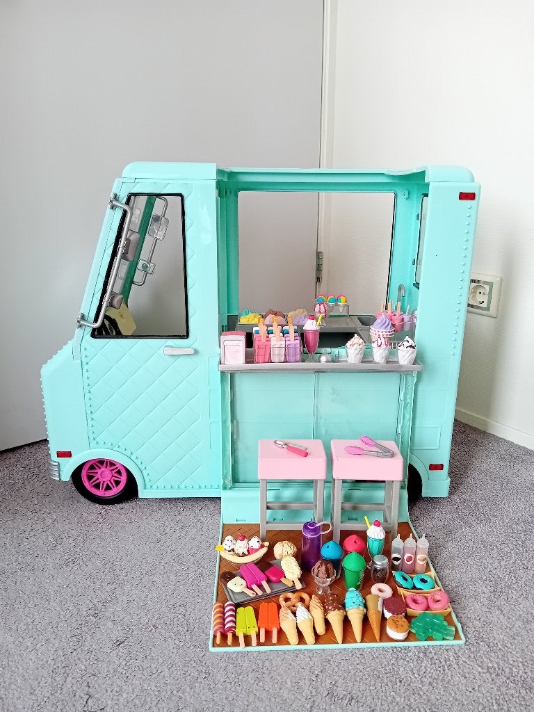 Our Generation ijswagen., Kinderen en Baby's, Speelgoed | Poppen, Ophalen, Gebruikt, Overige typen