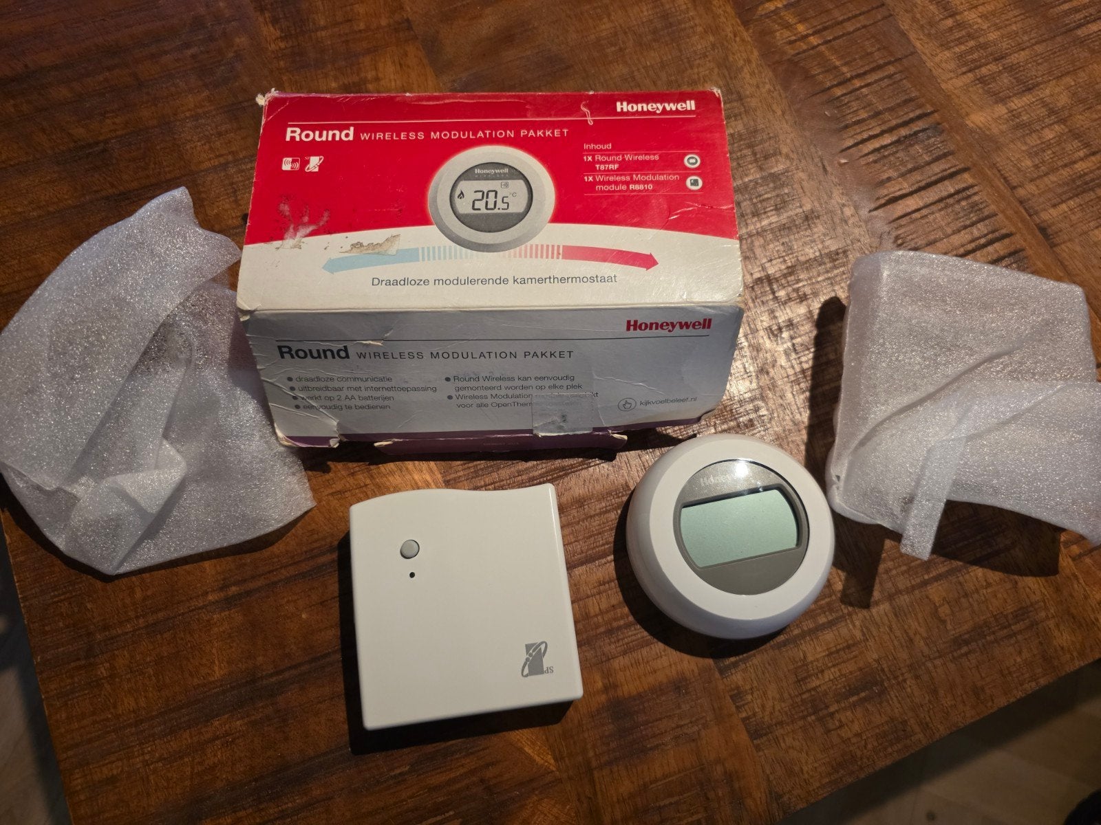 Honeywell Home Draadloze Thermostaat - Round Wireless, Ophalen of Verzenden, Slimme thermostaat, Gebruikt