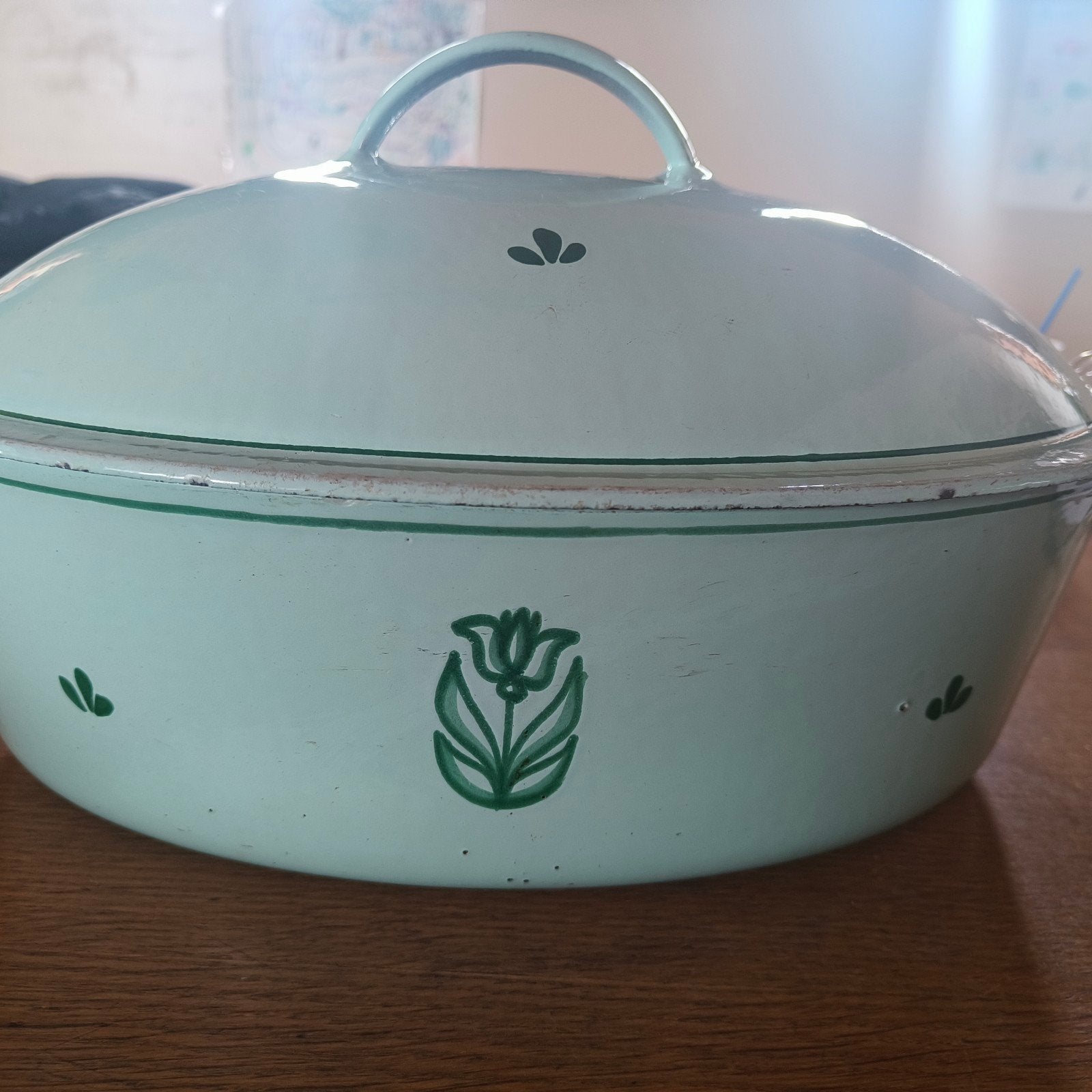 Vintage DRU Holland geëmailleerde braadpan met deksel, Ophalen